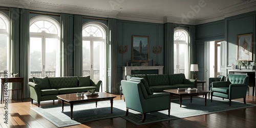 Living Room Elegance  Where Tranquility Meets Timelessness