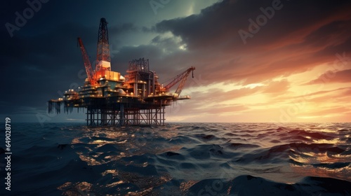 Oil rig at the sea