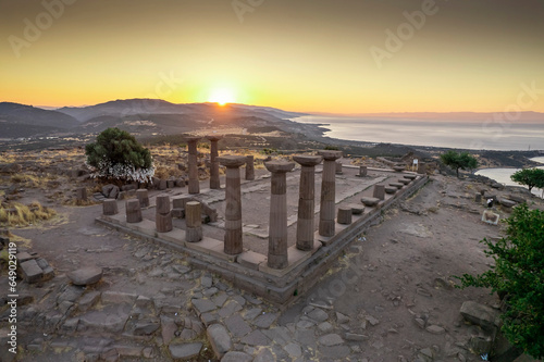 Fototapeta Naklejka Na Ścianę i Meble -  Assos Ancient City Drone shooting, Assos Behramkale, Canakkale Turkey
