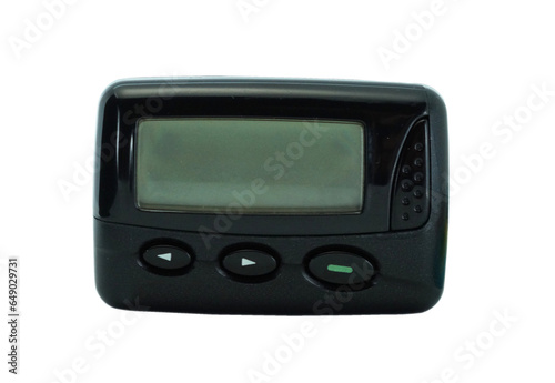 Black pager isolated on transparent.  photo