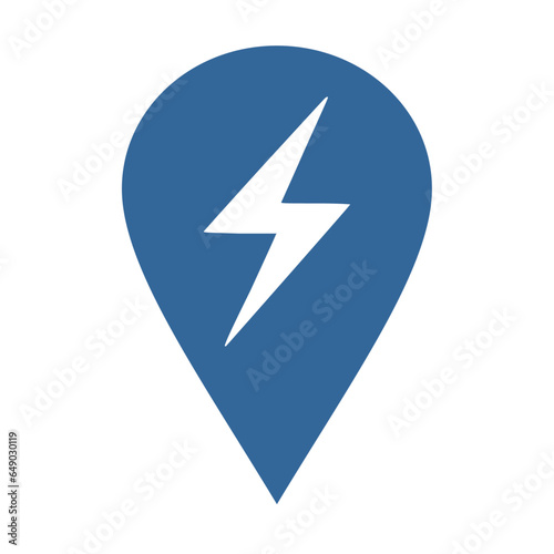 Vector graphic of location symbol for electric vehicle charging station