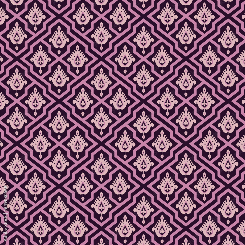 A vibrant purple and white pattern on a rich purple background