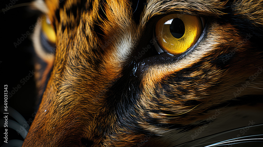 Tiger eye close-up with macro detail