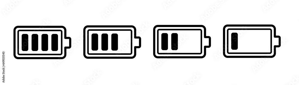 battery, battery charging - vector icon SET battery, battery charging - vector icon SET