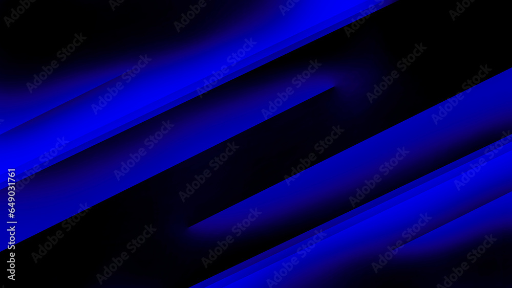 Dark blue abstract gradient background for design. Geometric figures. Stripes, lines, rays. Multicolor gradient, colorful, mixed, iridescent, bright tones. Template for poster header, banner design