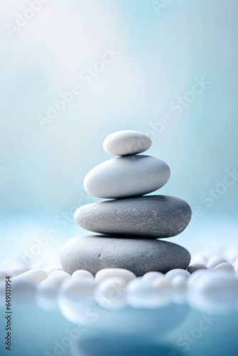 Balanced stack of zen stones 