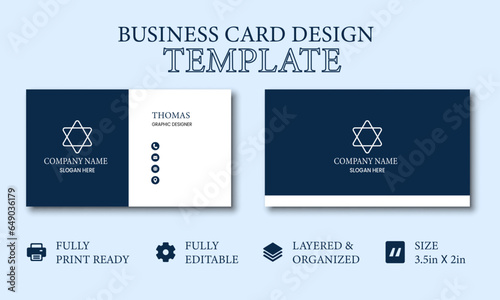 Modern and minimal corporate business card. luxury color, vector illustration visiting card template.