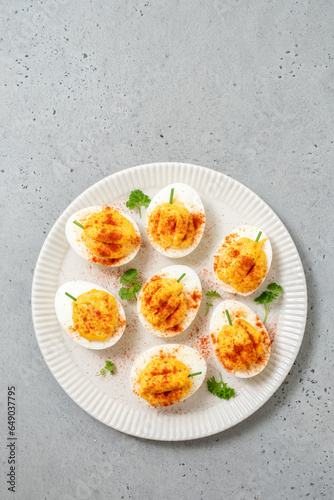Healthy Deviled Eggs for Halloween