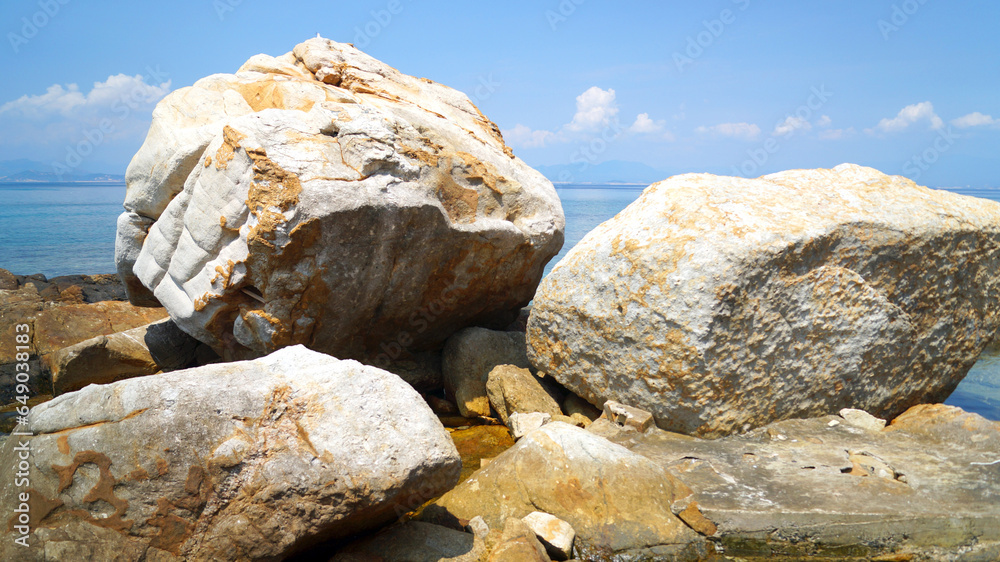 Rocks in the sea. The South China Sea. Swallow Island.
