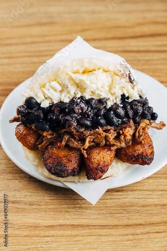 Venezuelan Arepa of pabellón criollo