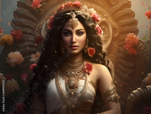 Goddess Parvati, Generative AI photo