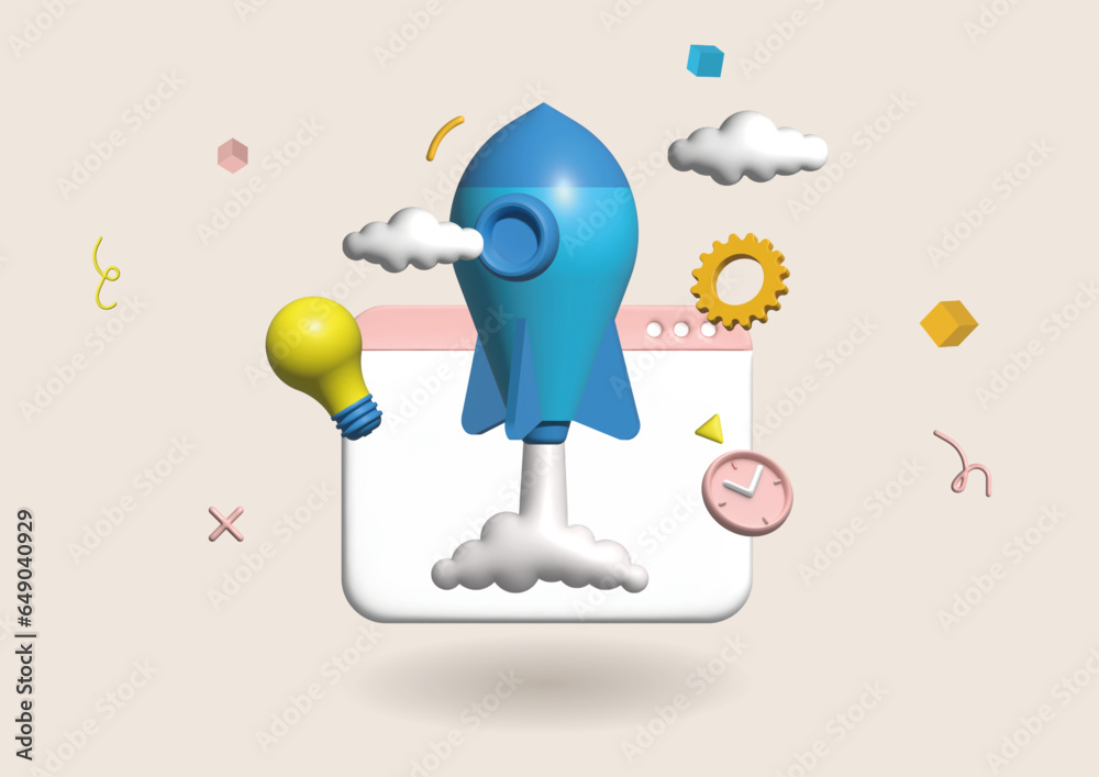 Space rocket, spaceship or spacecraft Concept of financial startup project launch, business gain, earning or profit. 3D cartoon vector illustration for poster banner. Space rocket, spaceship or spacecraft Concept of financial startup project launch, business gain, earning or profit. 3D cartoon vector illustration for poster banner.