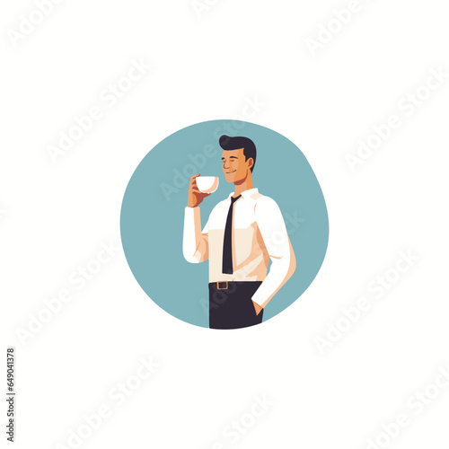 business man having a cup of coffee