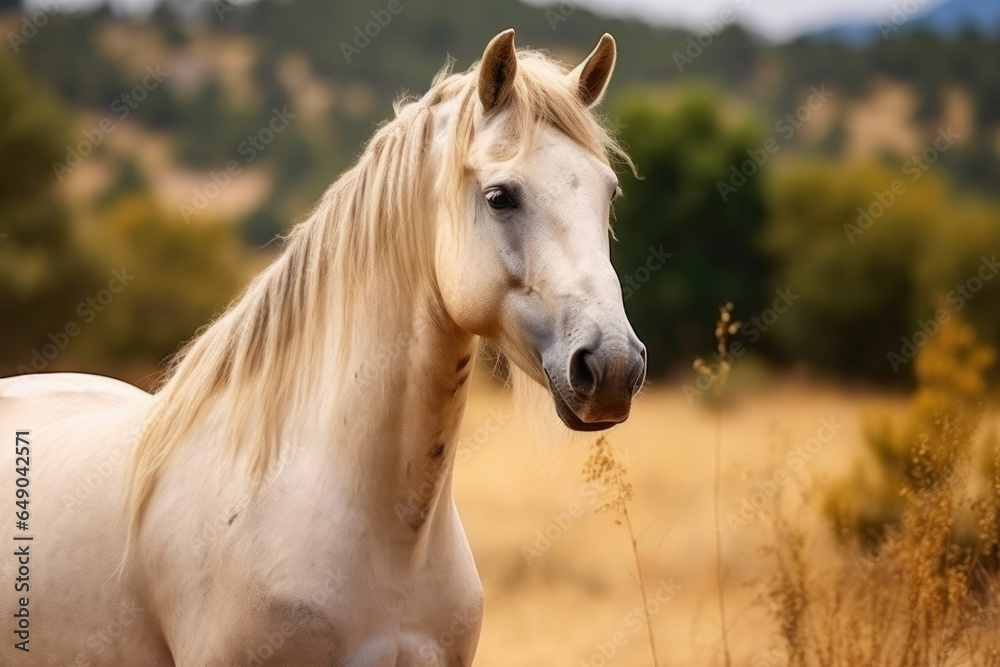 Fototapeta premium Beautiful Horse Captured in Profile Outdoors
