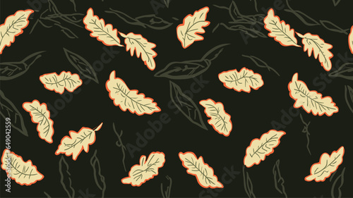 Graphic oak leaves on a pattern. Pattern for fabric, textile, wallpaper, wrapping paper, scrapbooking