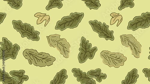 Graphic oak leaves on a pattern. Pattern for fabric, textile, wallpaper, wrapping paper, scrapbooking