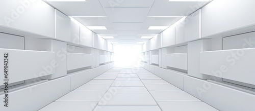 Fototapeta Naklejka Na Ścianę i Meble -  a white abstract and futuristic tunnel with gaps
