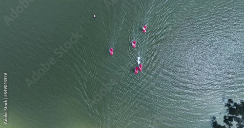 Sailboats compete in a summer race in Ireland 4k photo