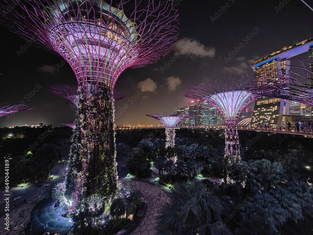 Views of Singapore and Gardens by the Bay - obrazy, fototapety, plakaty 