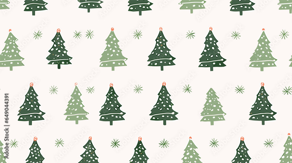 Simple vector christmas tree patterns. Stylized Christmas trees. Lovely print for the winter holidays