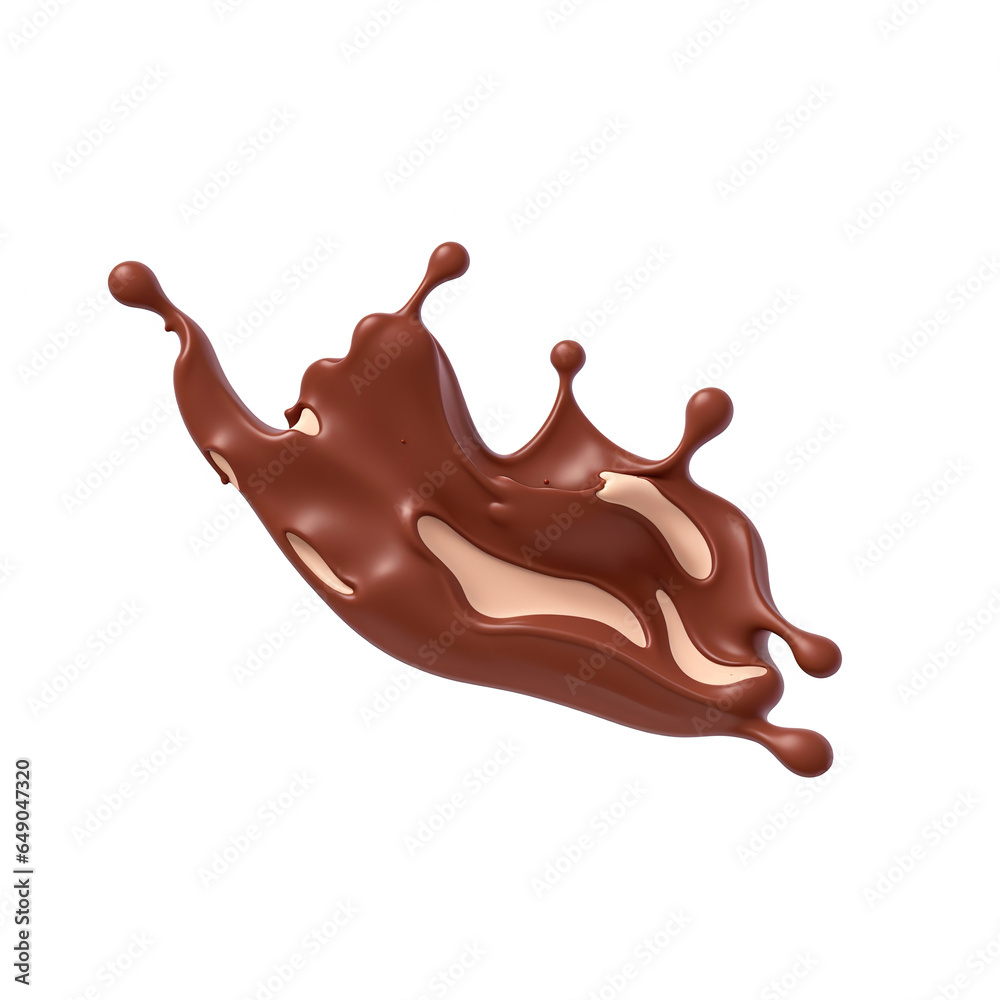 isolated chocolate Splash on white background