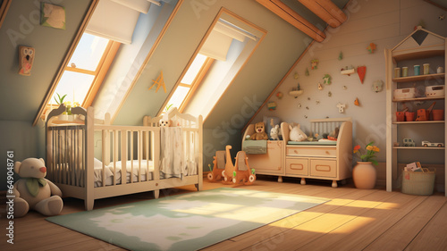 Baby room inside house, inspiration for house design and architecture
