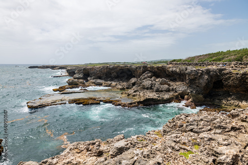 Barbados, Animal Flower bay: view of the rocky north atlantic coast. photo