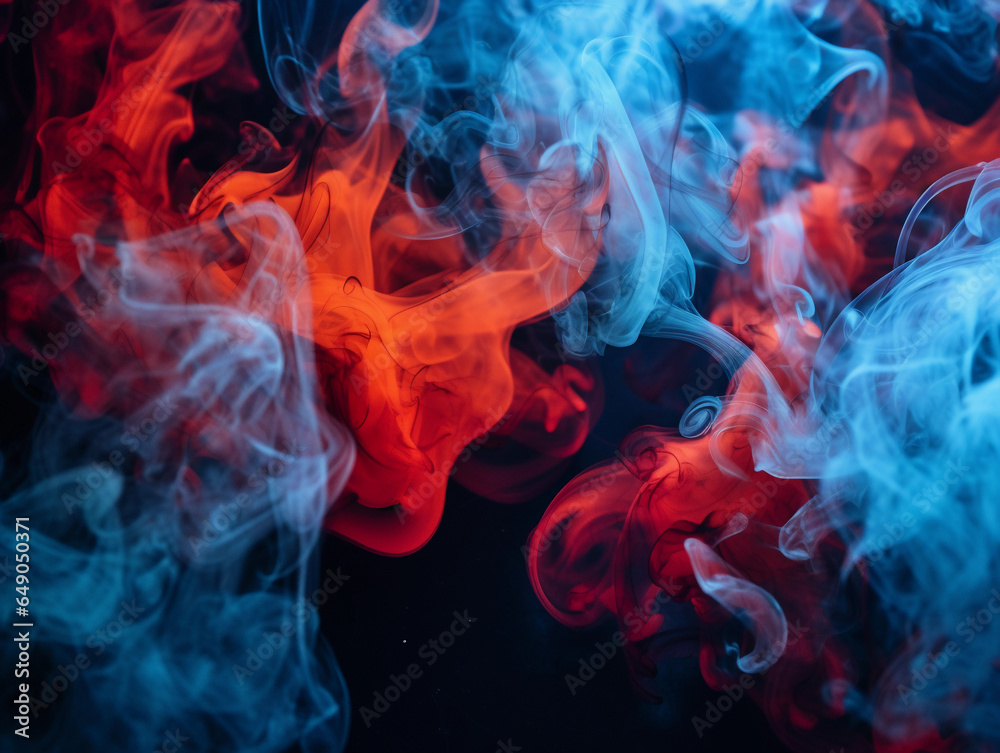 Smoke patterns, multicolored backlighting, abstract forms