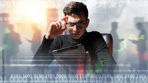 Man investor. Guy trader wi...