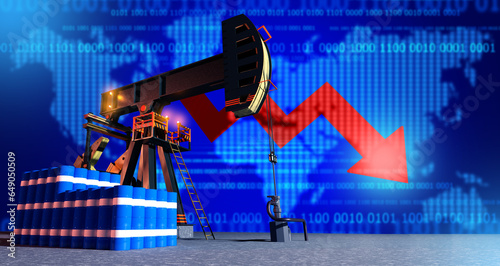 Oil background. Barrels nea...