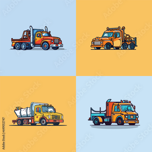 tow truck vector clip art illustration