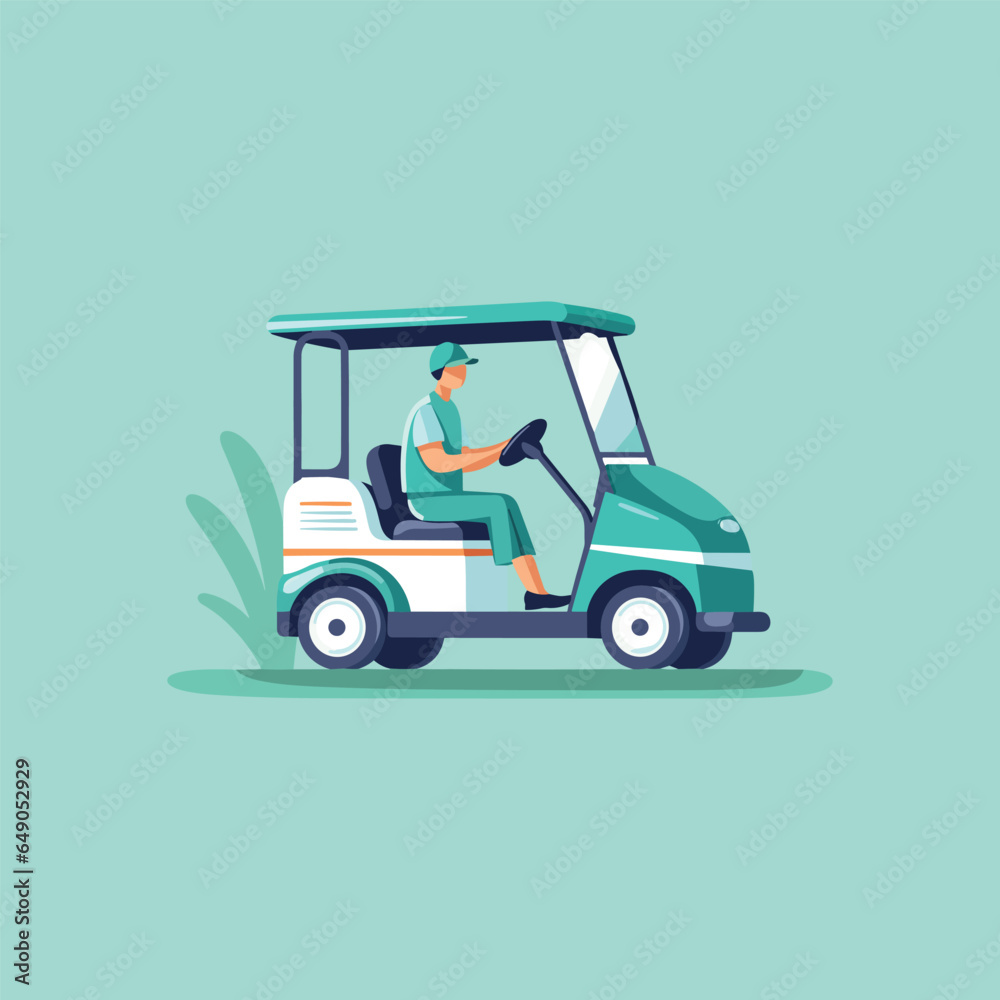 golf cart vector clip art illustration