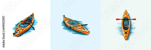 kayak vector clip art illustration
