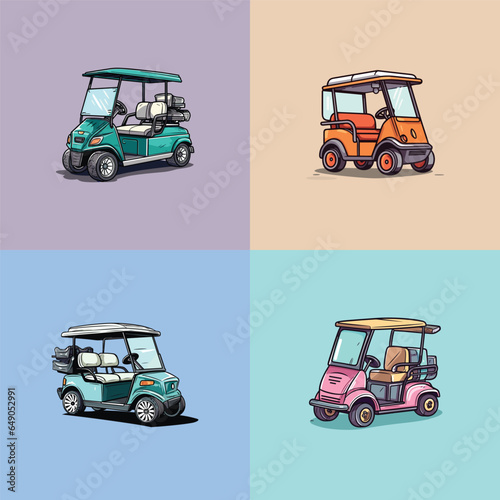 golf cart vector clip art illustration