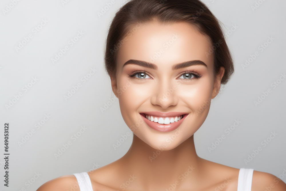 Perfect healthy teeth smile of a young woman. Teeth whitening Perfect healthy teeth smile of a young woman. Teeth whitening