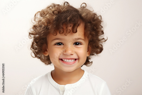 Perfect healthy teeth smile of a young kid. Oral Care concept