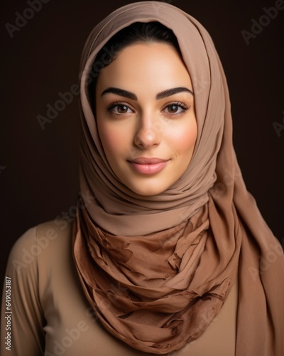 Shireen, a woman of Middle Eastern descent, stands tall with her olive skin, rich brown eyes, and hijab a symbol of her Muslim faith. She champions extensively against genderbased discrimination photo