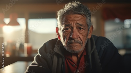 The second scene represents an older Latinx individual with a weathered, thoughtful face, their eyes expressing profound wisdom gained through their experiences of intersectional discrimination