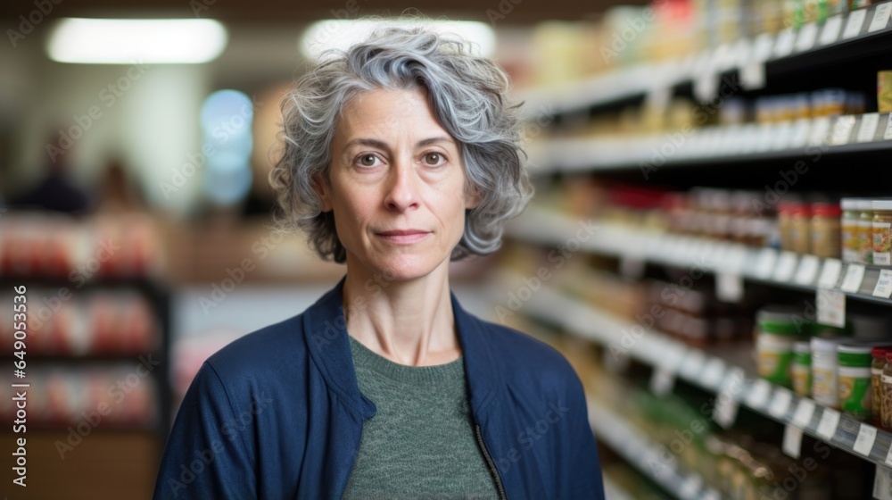 A public health official tirelessly advocating for better nutrition labels on packaged foods to ensure consumers make healthier choices. Her face has a resilient yet weary look, underlining