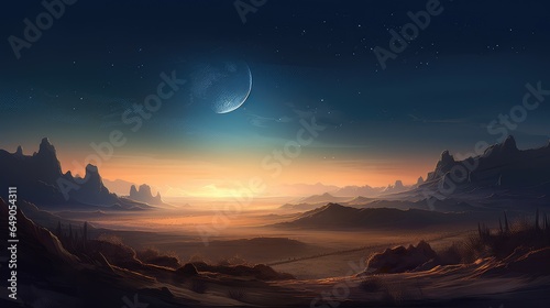 Landscape in the wilderness at night