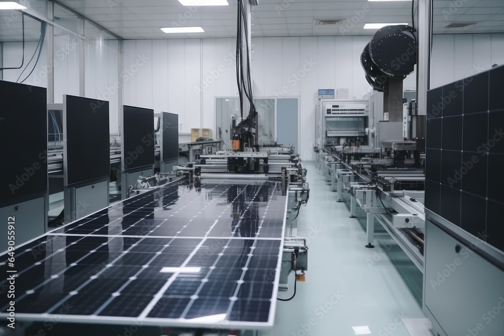 Obraz premium Clean PV panel production workshop