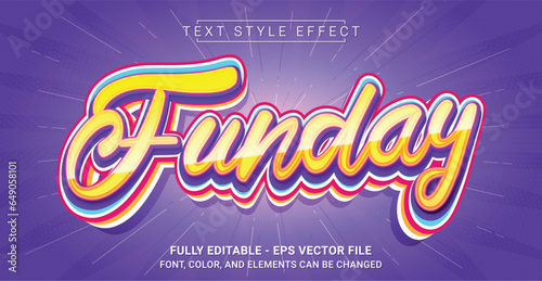 Funday Text Style Effect. Editable Graphic Text Template.