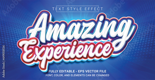 Amazing Experience Text Style Effect. Editable Graphic Text Template.