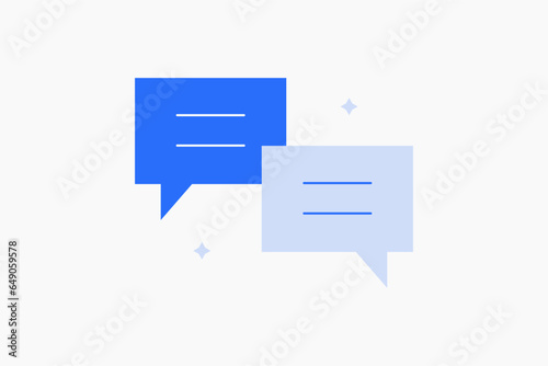 Geometric texting illustration in flat style design. Vector illustration. Duotone blue icon.
