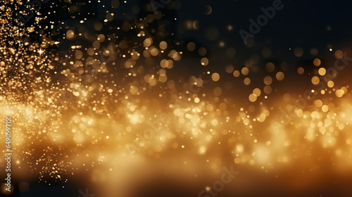 A glitzy gold background with vintage charm, featuring shimmering particles and a hint of Christmas magic on a dark base with a gold foil texture