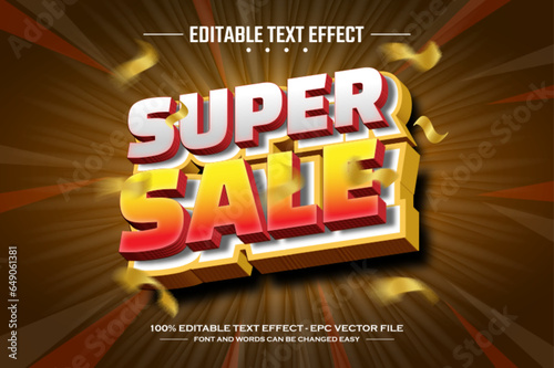 Super sale 3D editable text effect template