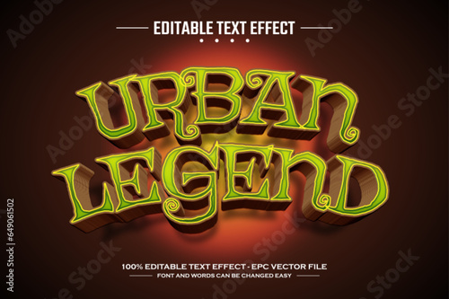 Urban legend 3D editable text effect template