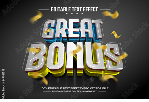 Great bonus 3D editable text effect template