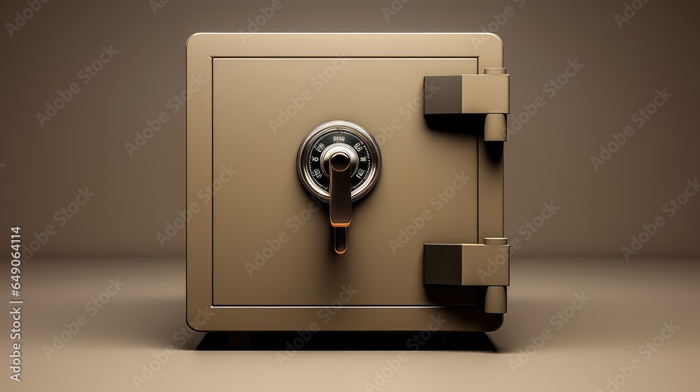 safe deposit box. Illustration with empty place for text. 3D rendering. generative AI safe deposit box. Illustration with empty place for text. 3D rendering. generative AI