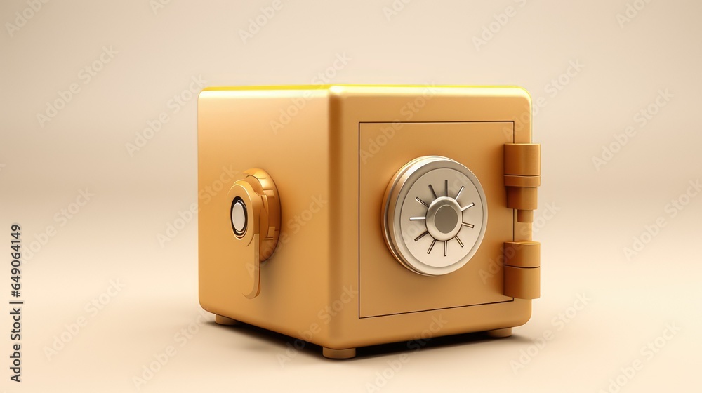 safe deposit box. Illustration with empty place for text. 3D rendering. generative AI safe deposit box. Illustration with empty place for text. 3D rendering. generative AI